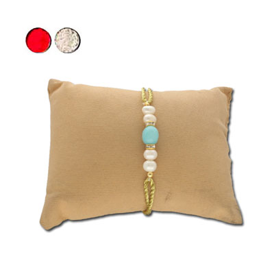 "Elegance Pearl Rakhi - JPJUN-23-025 -code 04(Single Rakhi) - Click here to View more details about this Product